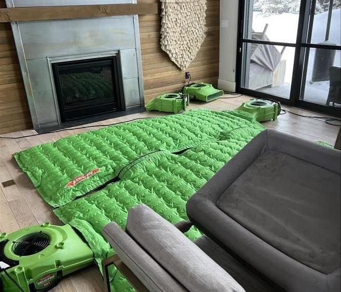 SERVPRO fans and equipment drying local home